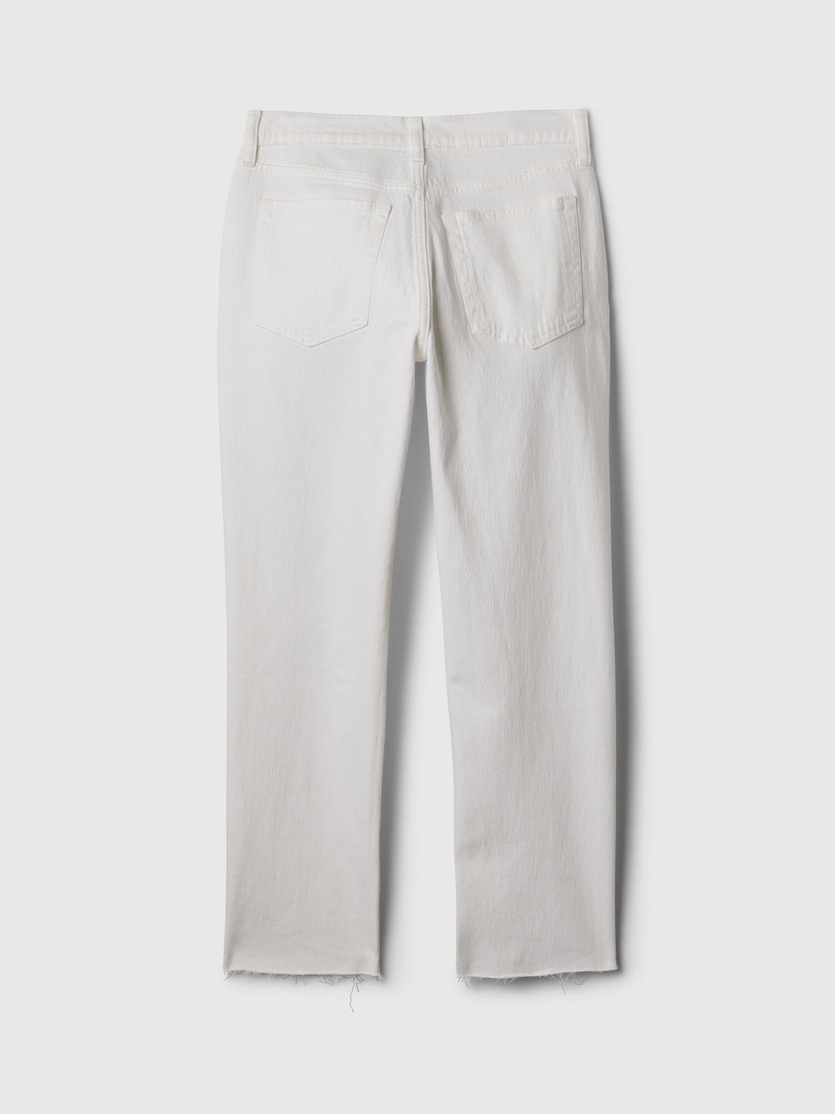 Beyaz High Rise Cheeky Straight Jean Pantolon