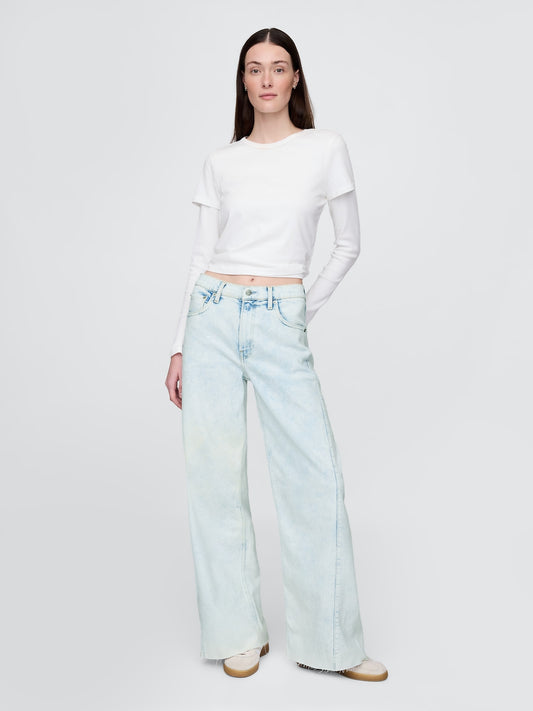 Mavi High Rise Stride Wide-leg Jean Pantolon