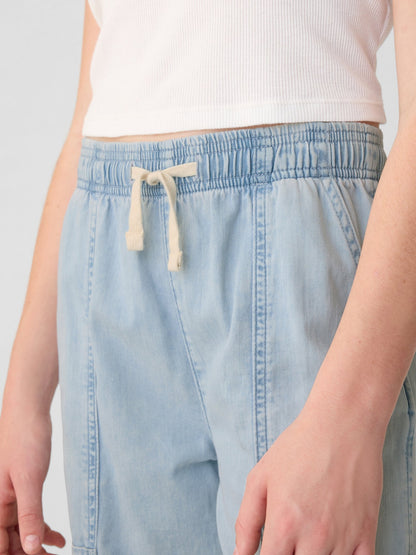 Mavi High Rise Pull-on Denim Kargo Jean Pantolon