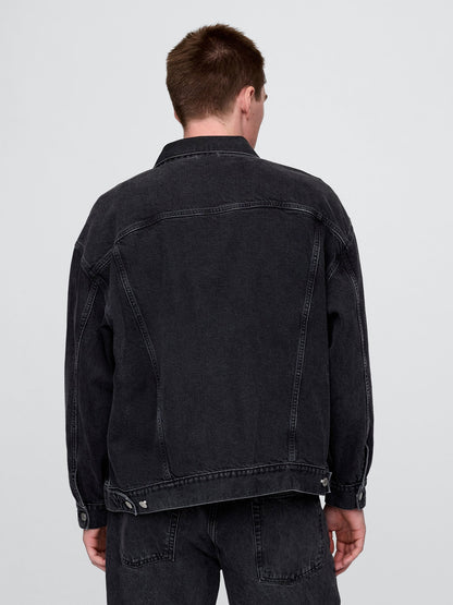 Siyah Klasik Ikon Denim Ceket
