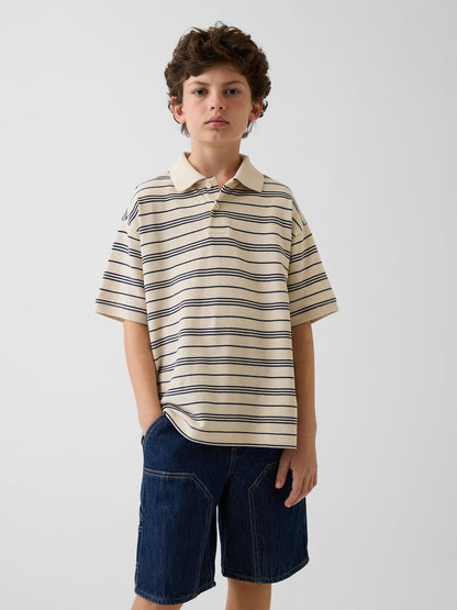 Lacivert Relaxed Pique Polo T-shirt