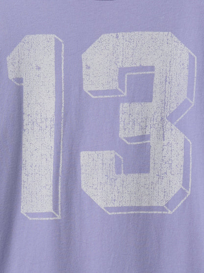 Lila Varsity Grafik Tunik T-shirt