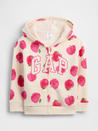 Krem Logo Fermuarlı Sweatshirt