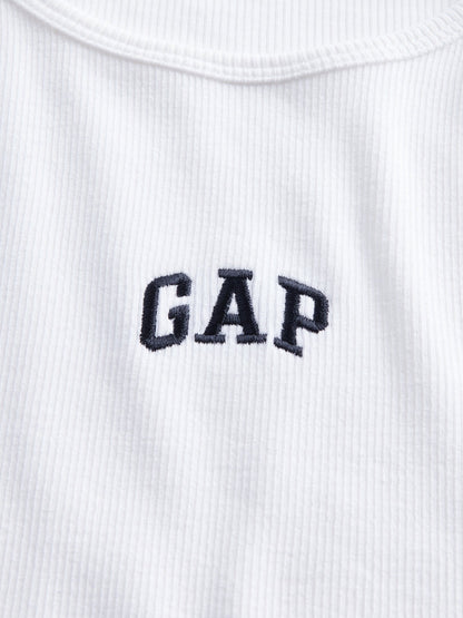 Siyah Modern Fitilli Gap Logo T-shirt