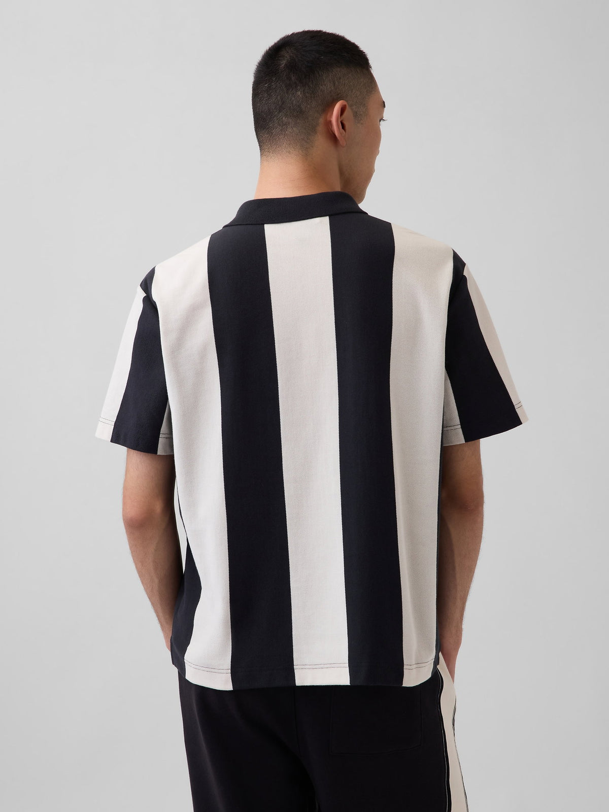 Siyah Ouigap Relaxed Pique Polo T-shirt