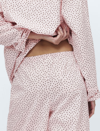 M&s Saf Pamuklu Puantiyeli Pijama Seti