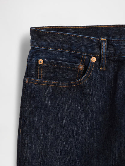 Koyu Mavi Relaxed Straight Jean Pantolon