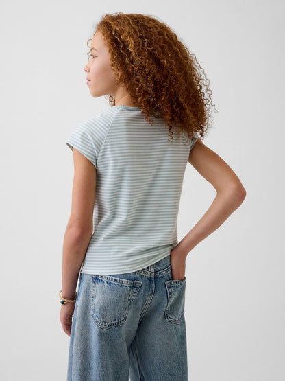 Açık Yeşil Kare Yaka T-shirt