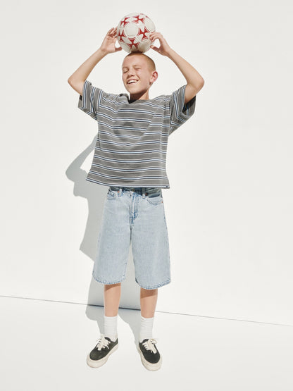 Açık Mavi Kids Ultrasoft Denim Baggy Şortlar