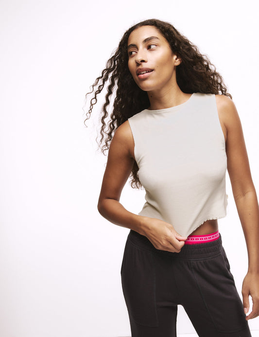 Pamuklu Ribanalı Crop Pijama Üstü