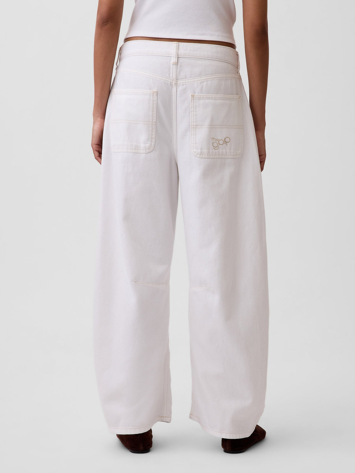 Beyaz High Rise Ultrasoft Horseshoe Jean Pantolon