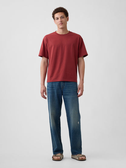 Koyu Kırmızı Vintagesoft Boxy T-shirt