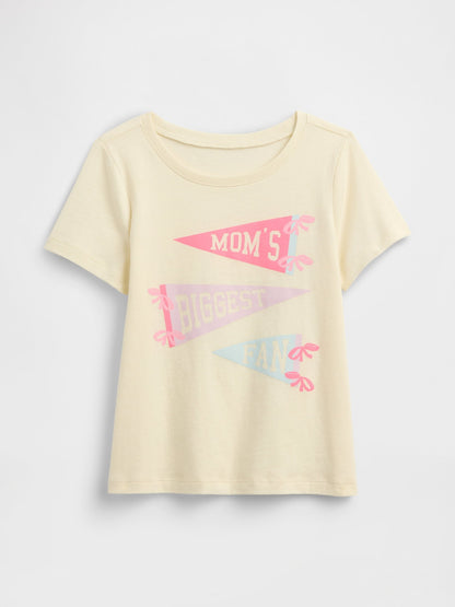 Açık Sarı Grafik Baskılı T-shirt
