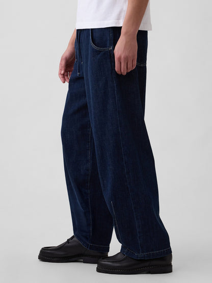 Koyu Mavi Extra Baggy Easy Jean Pantolon
