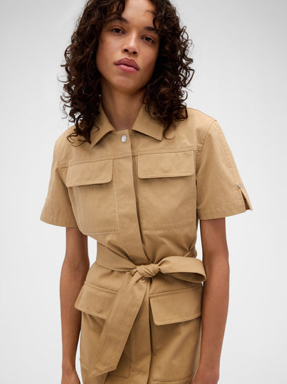 Bej Gap × Victoria Beckham Mini Elbise