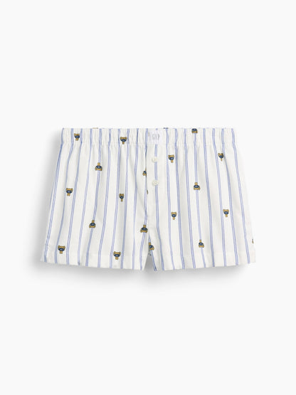 Beyaz Softest Flannel Boxer Şort Pijama Altı