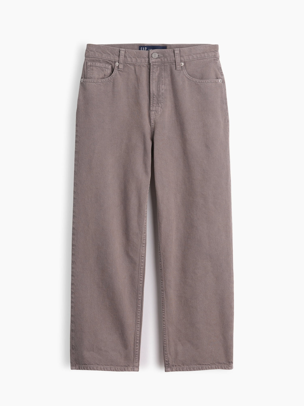 Açık Kahverengi Low Slung Relaxed Straight Crop Jean Pantolon