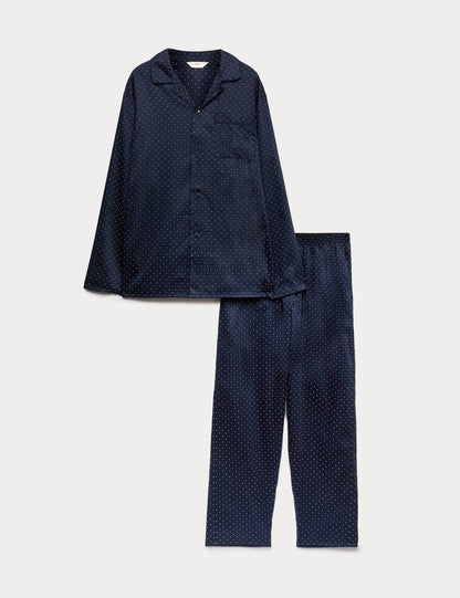 Saf Pamuklu Desenli Pijama Takımı