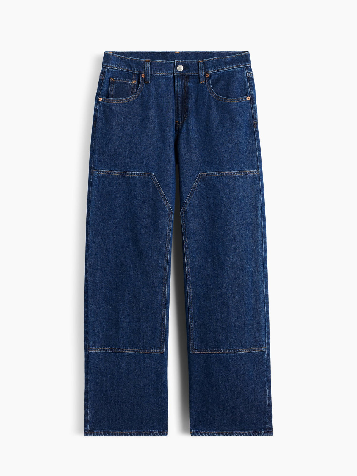 Koyu Mavi Low Rise Double-knee '90s Jean Pantolon