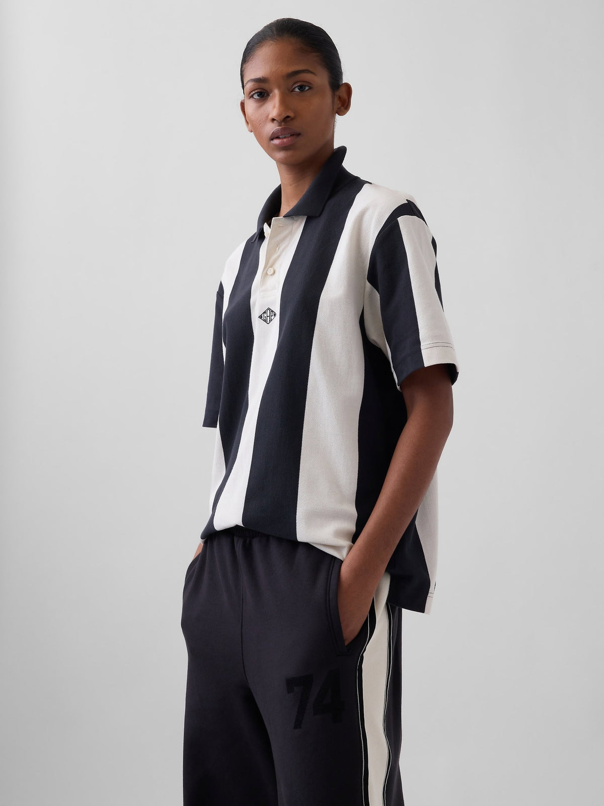 Siyah Ouigap Relaxed Pique Polo T-shirt