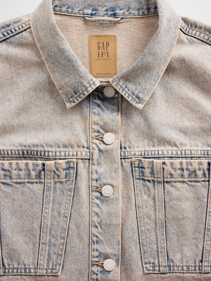 Açık Mavi Gap × Hfr Denim Oversized Yelek By Nicole Benefield Portfolio