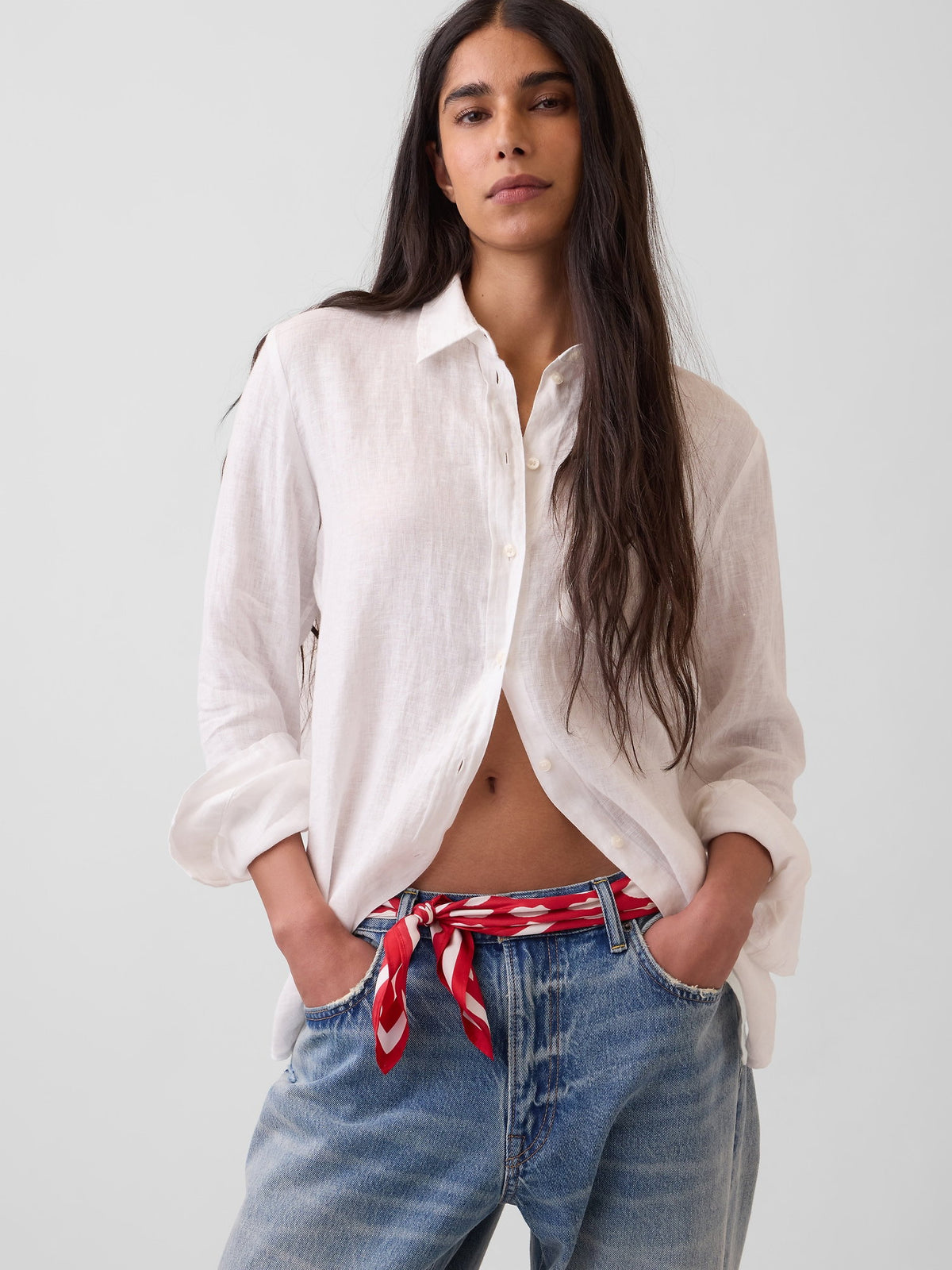 Kırmızı 100% Ipek Oversized Bandana