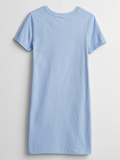 Haki Grafik Baskılı T-shirt Elbise