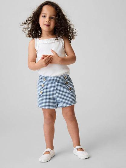Mavi Sailor Gingham Denim Pull-on Şort