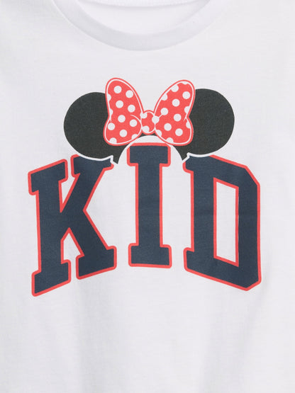 Beyaz Kid Grafik Baskılı T-shirt