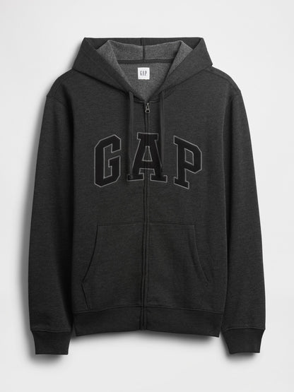 Koyu Gri Gap Logo Kapüşonlu Sweatshirt