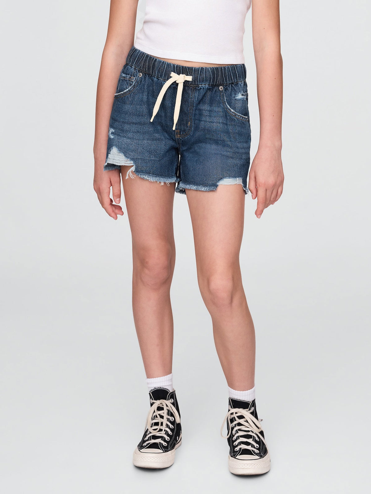 Lacivert Low Rise Ultrasoft Stride Relaxed Denim Şort