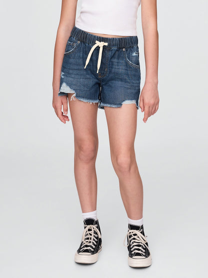 Lacivert Low Rise Ultrasoft Stride Relaxed Denim Şort