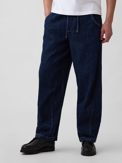 Koyu Mavi Extra Baggy Easy Jean Pantolon