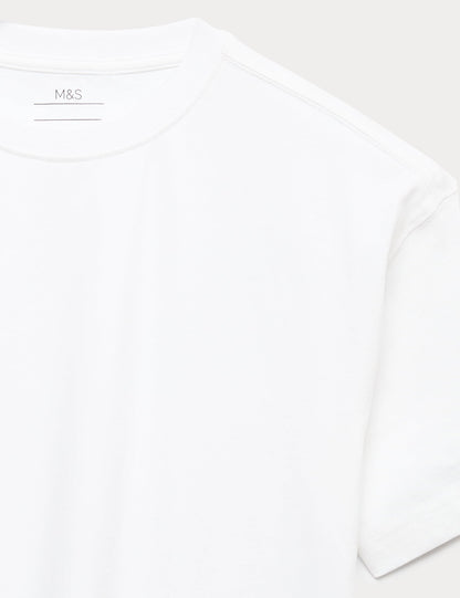 Saf Pamuklu Kısa Kollu T-shirt (2-16 Yaş)
