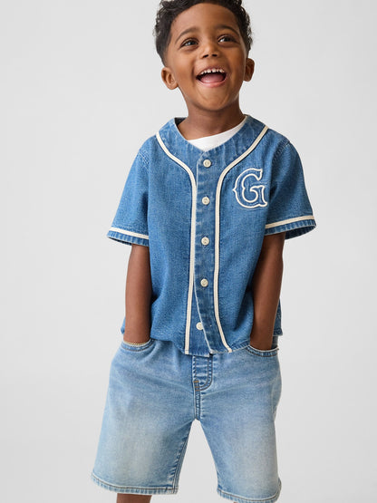 Mavi Denim Varsity Logo Beyzbol Gömlek
