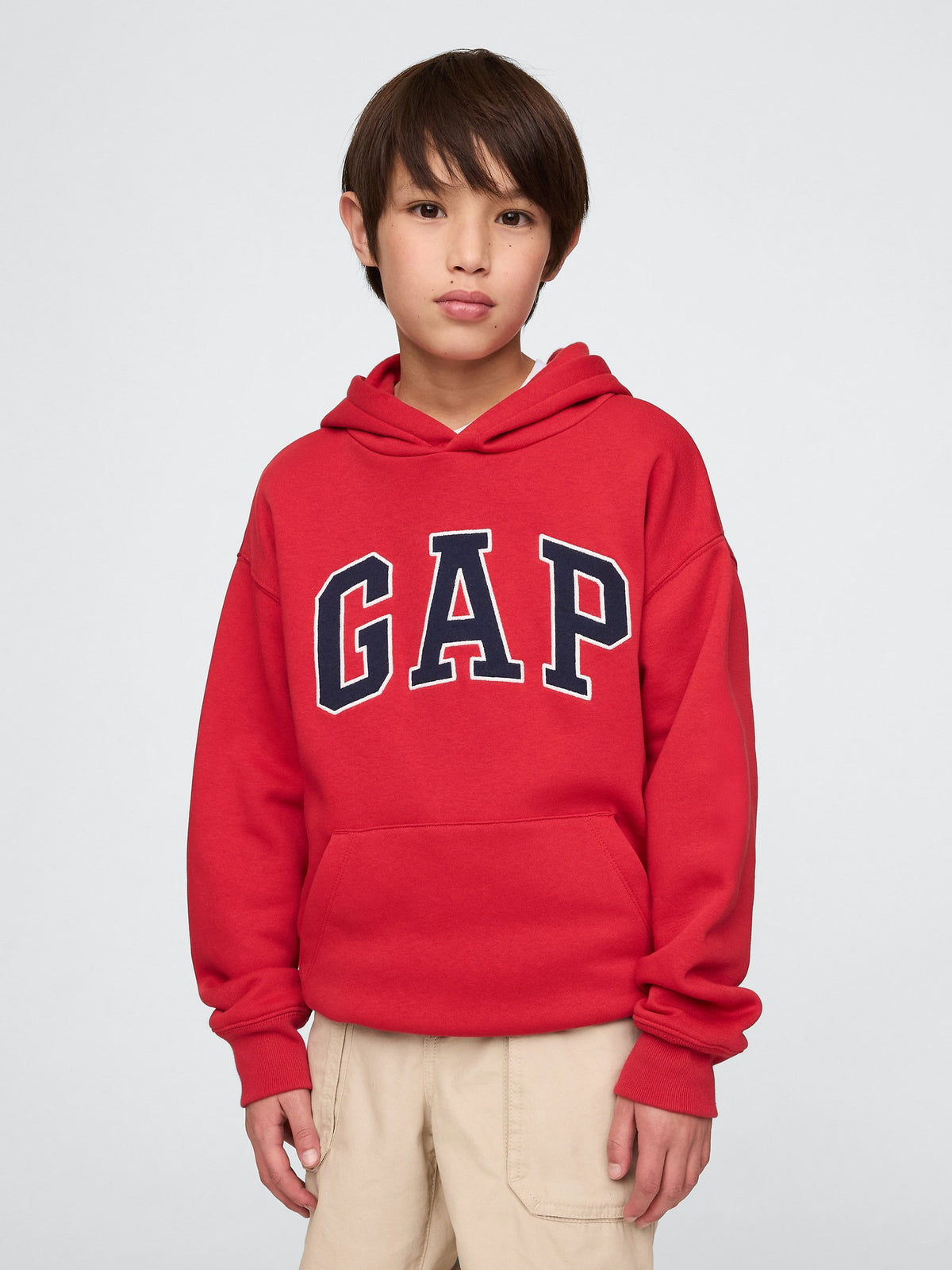 Kırmızı Relaxed Gap Logo Kapüşonlu Sweatshirt