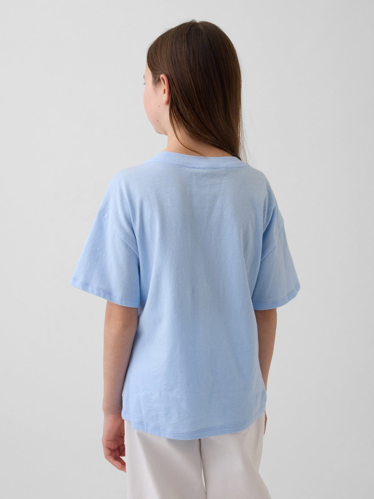 Açık Mavi Disney Oversized Flippy Sequins Grafik Baskılı T-shirt