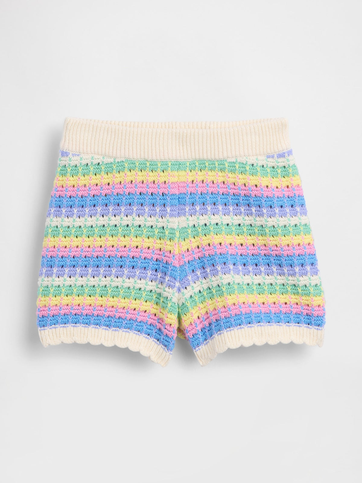 Çok Renkli Crochet Pull-on Şort
