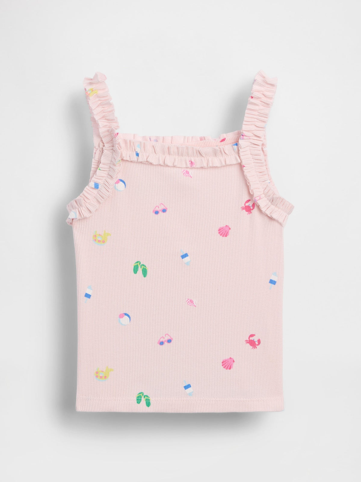 Pembe Fitilli Fırfır Apron Askılı Atlet
