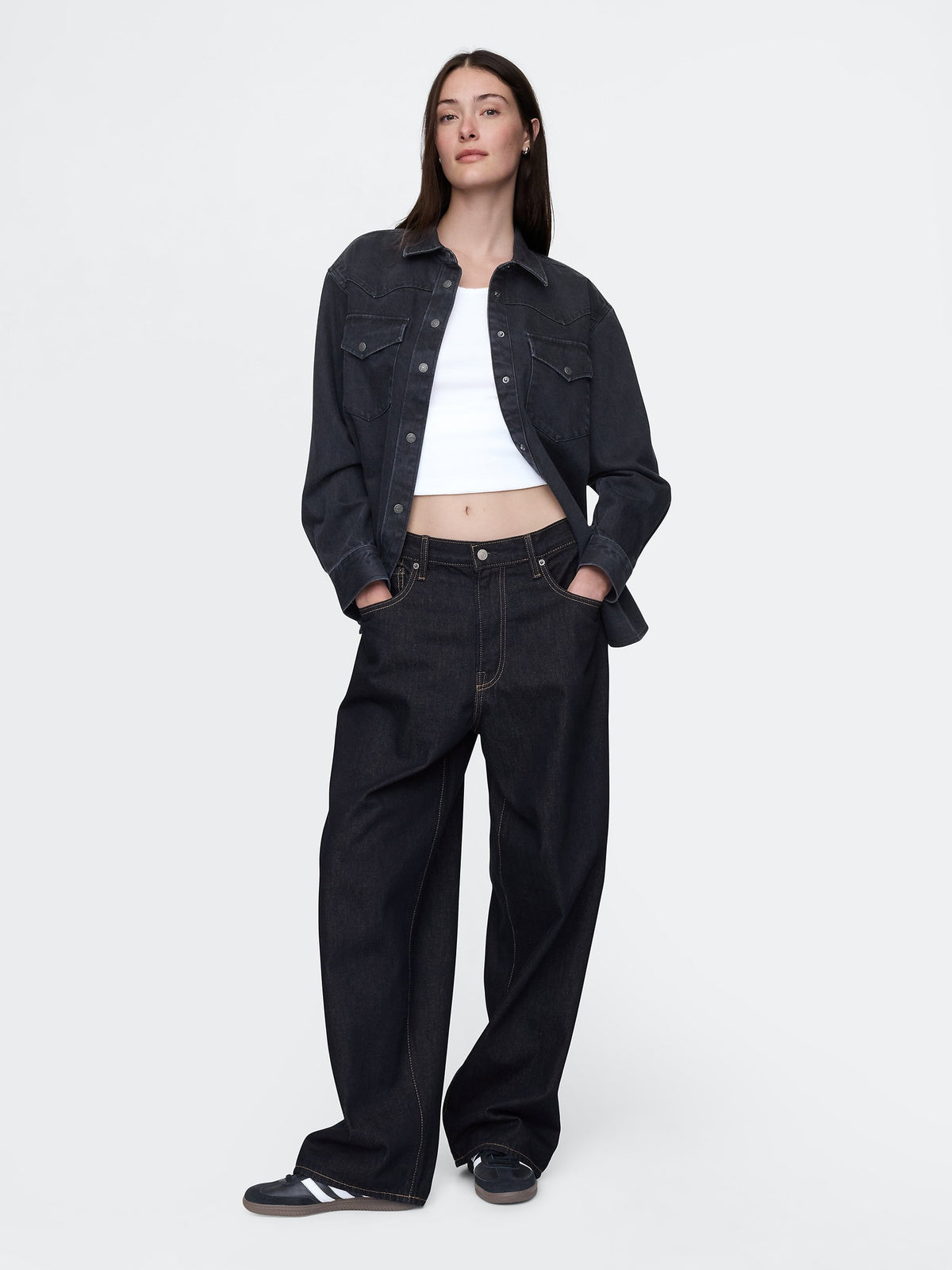 Koyu Mavi Extra Baggy Jean Pantolon