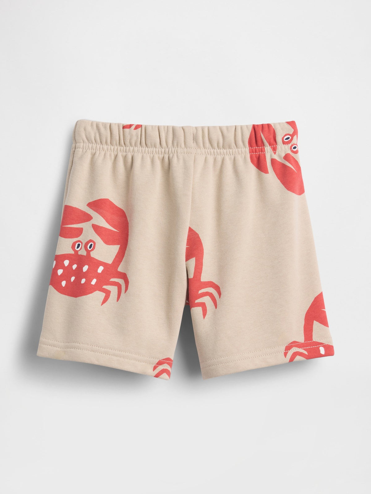 Açık Kahverengi Relaxed Logo Fransız Havlu Kumaş Pull-on Şort