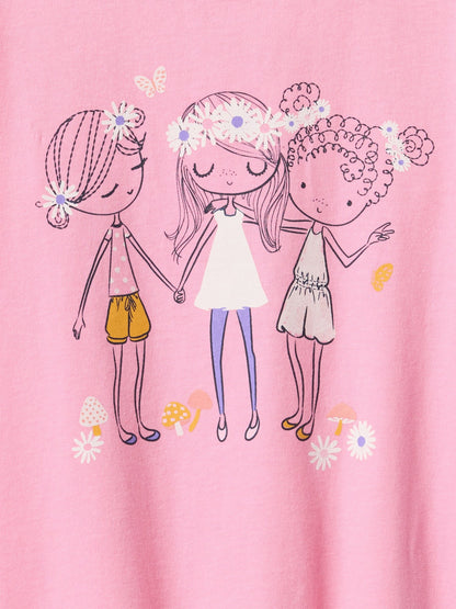 Pembe Grafikli T-shirt