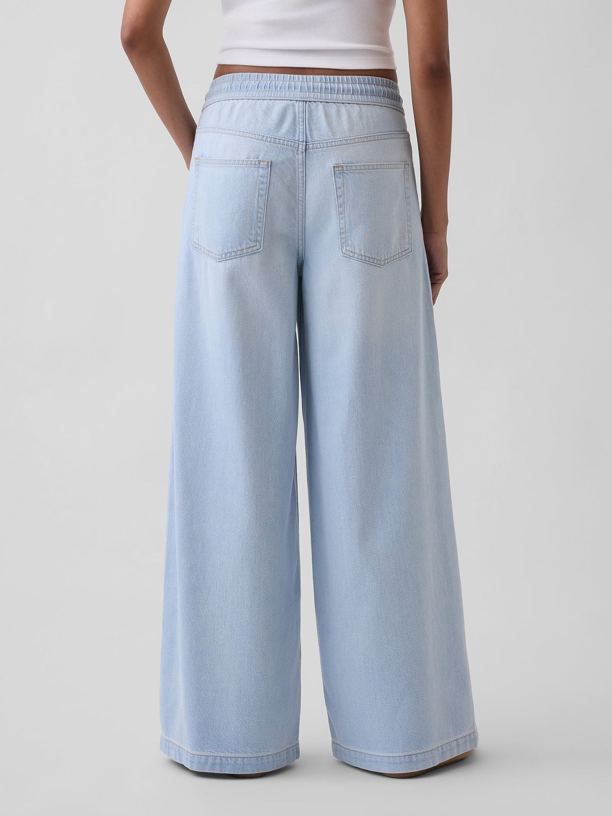 Açık Mavi Mid Rise Ultrasoft Easy Baggy Jean Pantolon