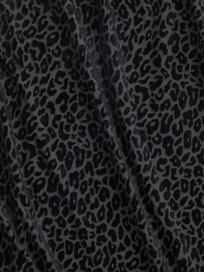Siyah Gapstudio Yanık Kadife Leopar Slip Elbise