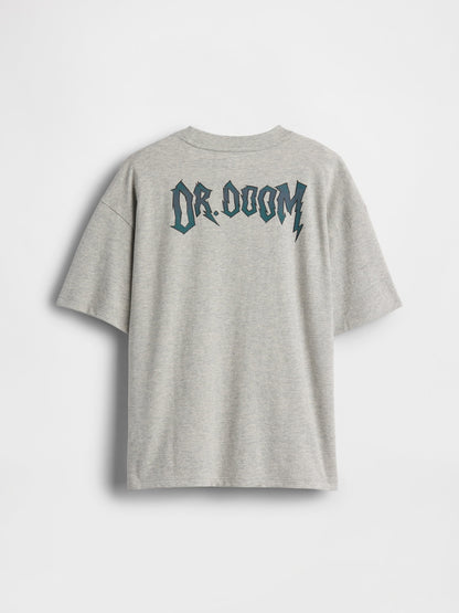 Gri Marvel Relaxed Grafik Baskılı T-shirt