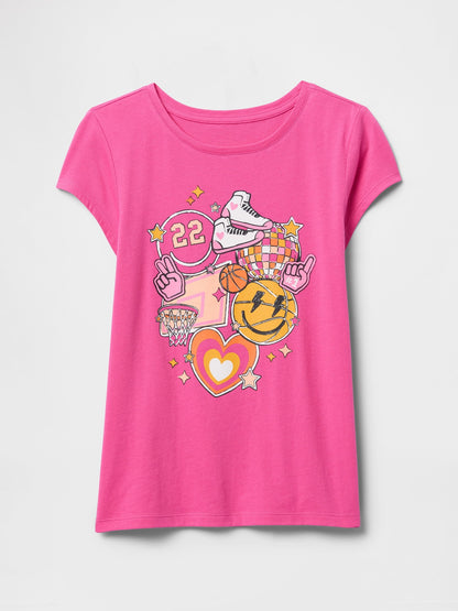 Pembe Grafik T-shirt
