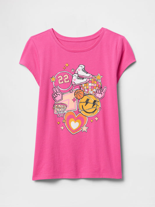 Pembe Grafik T-shirt