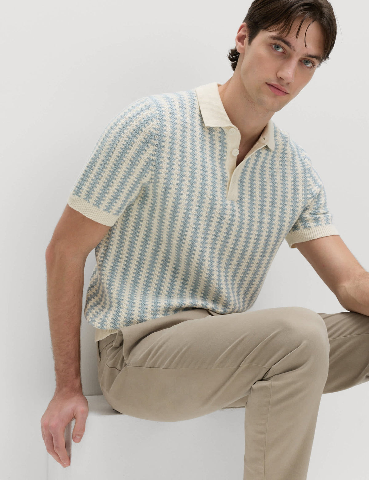 Saf Pamuklu Polo Yaka T-shirt