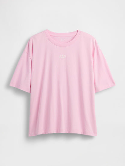 Açık Pembe Oversized Gap Logo Tunik T-shirt