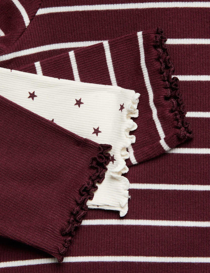 3'lü Desenli Fitilli Pamuklu Çocuk Pijama Takımı